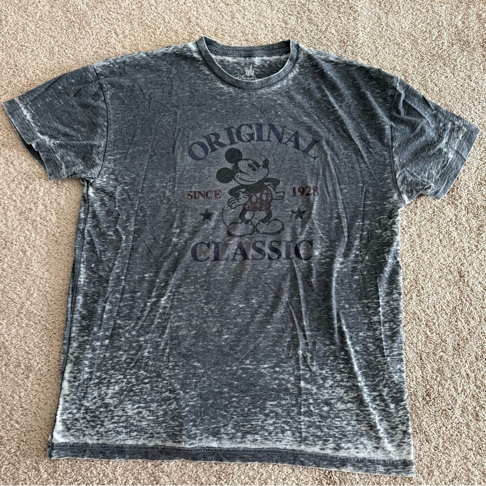 Disney Parks | Original Classic Mickey Mouse Distressed Short Sleeve Shirt